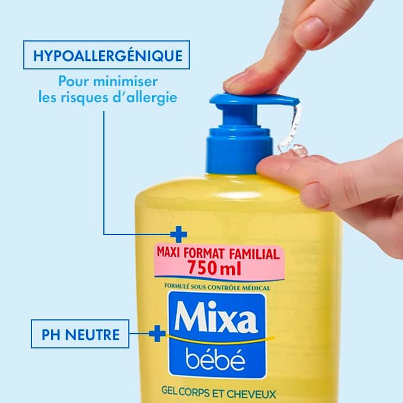 Mixa B&eacute;b&eacute; Gel Corps Et Cheveux 750 Ml image number 2