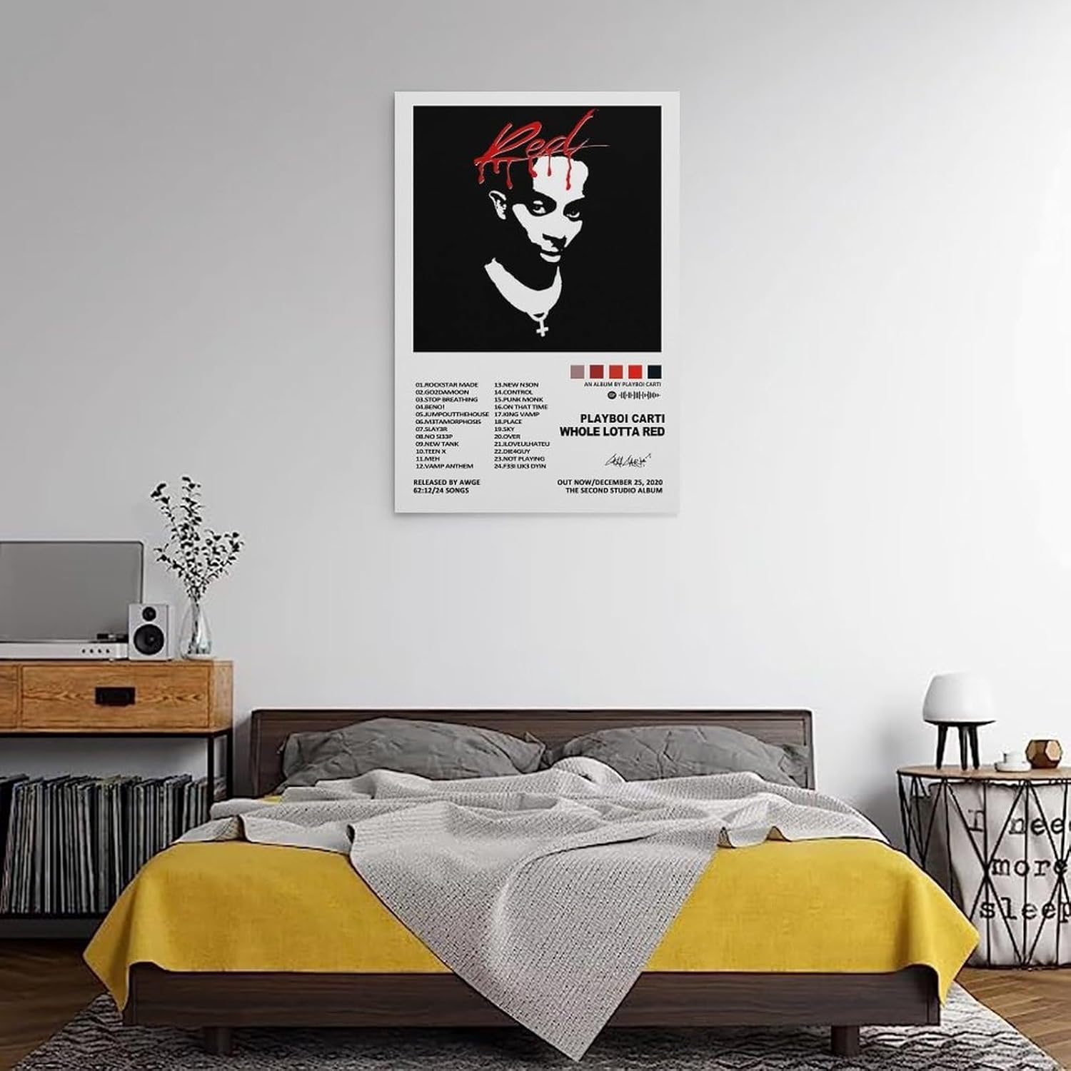 Playboi Poster Carti Whole Lotta Red Music Album Poster Canvas Painting Wall Art Picture Home Decor Print for Bedroom Living Room Dorm Study Bar Office 12X18Inch(30X45Cm) image number 4