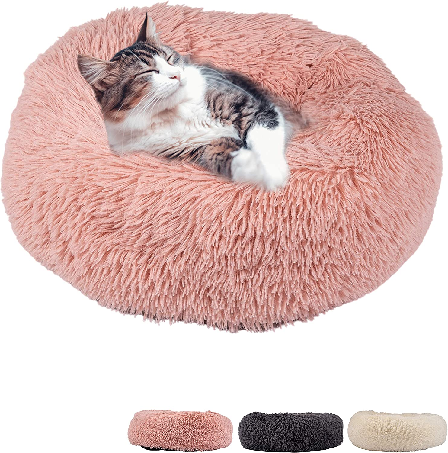 Zenify Pets Calming Dog Bed for Cats or Small Medium Dogs Puppy (70Cm, Beige Pink)&hellip; image number 1