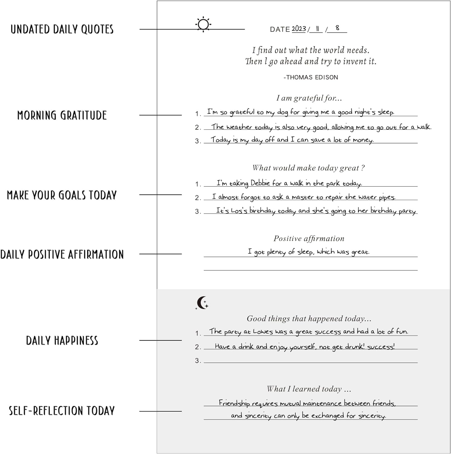 Gratitude Journal for Women Men, Daily Journal for Self-Care, Undated Inspirational Gratitude Diary for Positivity, Mindfulness, Affirmation with Prompts image number 3