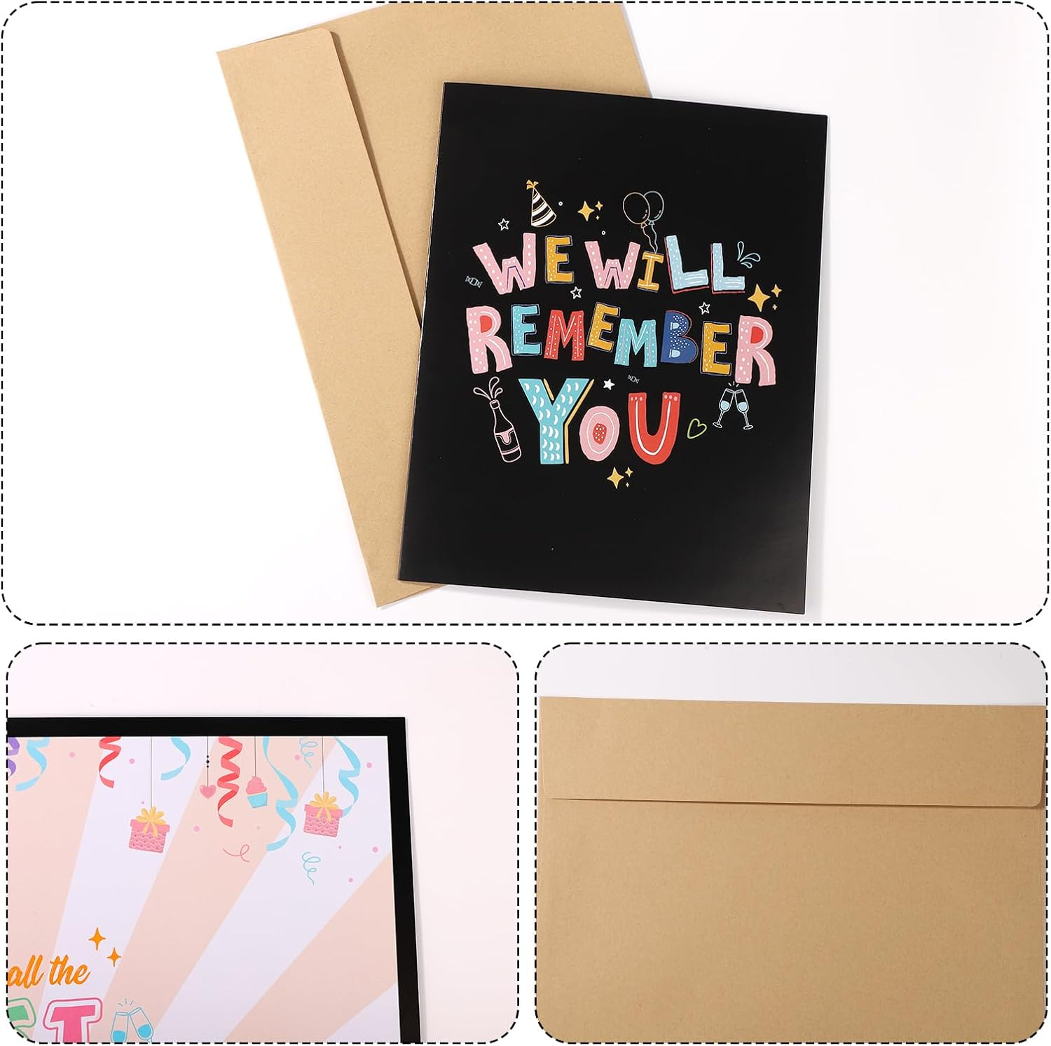 Large Farewell Greeting Card, 17.32X11.02 Inch Funny Coworker Leaving Card with Envelope Good Bye Good Luck Card Retirement Farewell Gift Cards for Men Women (Black) image number 5