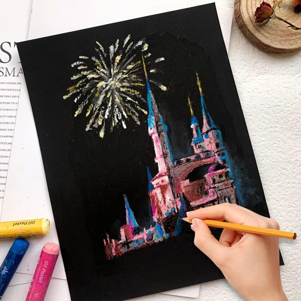 30 Sheets Black Cardstock A4 Craft Art Paper, 80Lb/235Gsm Card Stock Printer Paper for Drawing Halloween, Invitations, Scrapbooking, Crafts, DIY Cards