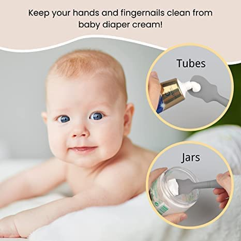 Baby Brush Diaper Applicator,3Pcs Baby Bum Applicator Baby Diaper Rash Cream Applicator Baby Cream Spatulas,Silicone Diaper Cream Applicator,Baby Diaper Cream Applicator,Diaper Rash Cream Applicator image number 2