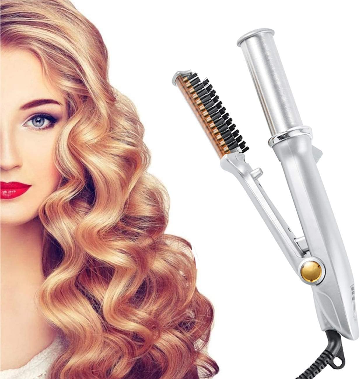 2-Way Rotating Tourmaline Ceramic Straightener & Styler Hot Iron Straight Comb for All Types of Hair with 360&deg; Swivel Cord