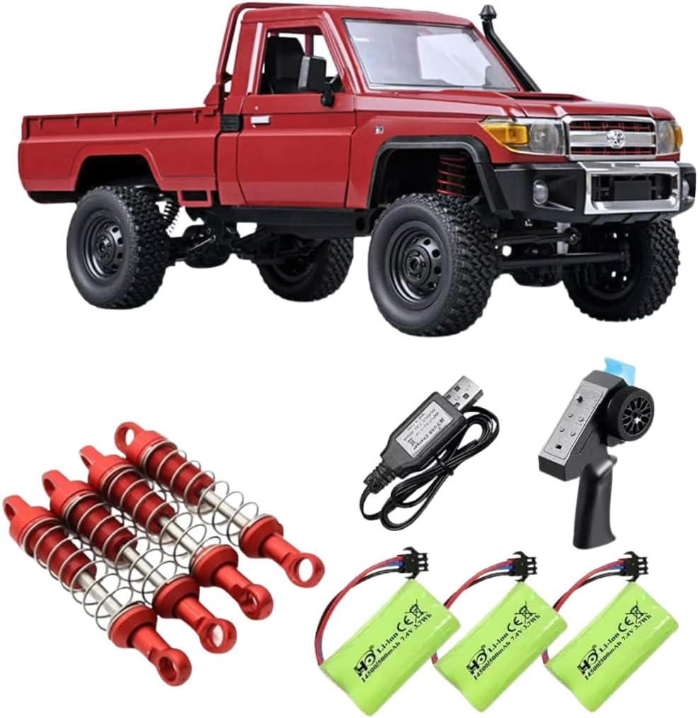 MN82 RC Rock Crawler 1/12 4X4 Off-Road Truck &ndash; LC70 &ndash; 2.4Ghz Remote Control Truck with Metal Shock Absorbers & 3 Batteries &ndash; RTR All-Terrain RC Pickup image number 1