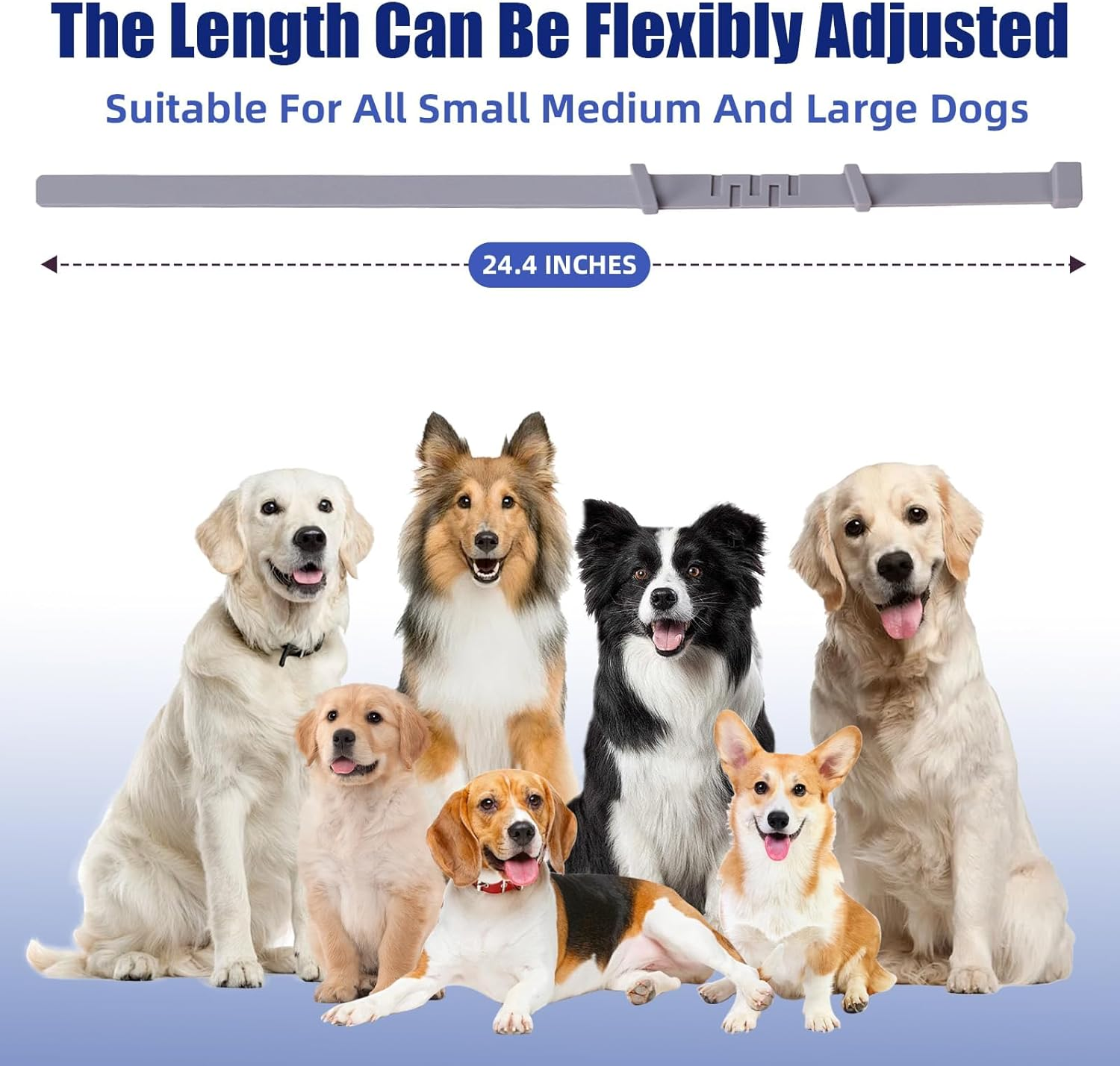 Calming Collar for Dogs, 4 Packs Dog Calming Collar, Pheromone Collar for Dogs, Relief Anxiety Stress Separation, Lasts 60 Days, 25 Inches Size Flexible Adjustable, for All Small Medium and Large Dog - Grey image number 3