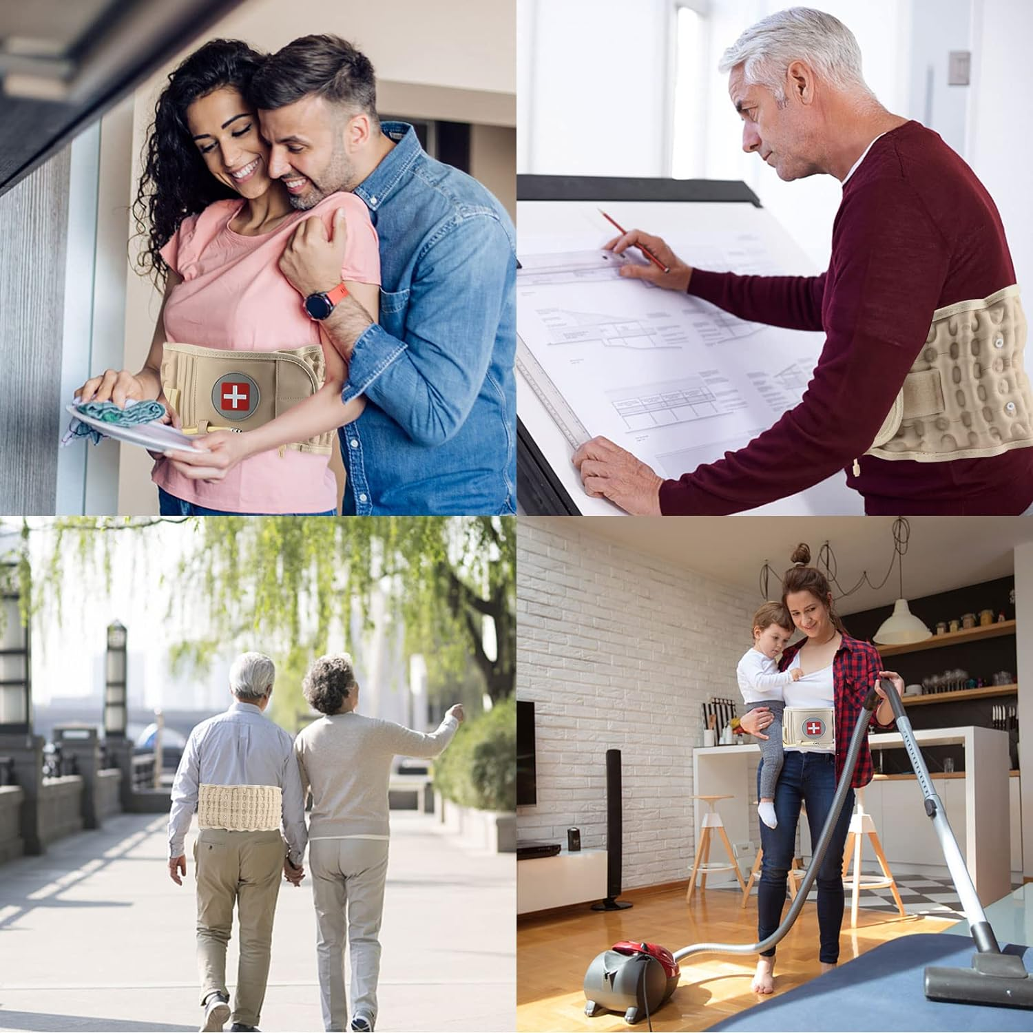 Decompression Back Belt Waist Brace Spinal for Lower Back Pain Relief - Lumbar Air Traction Device for Adult, Lumbar Decompression Belt One Size Fits 29-49 Waist image number 4