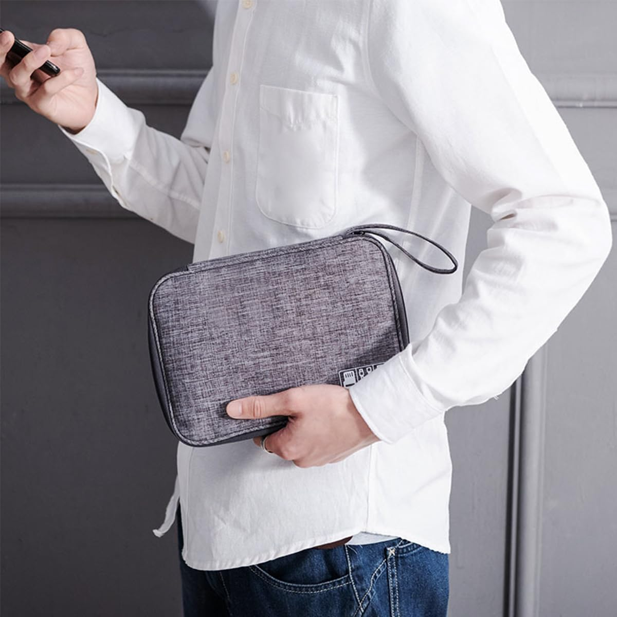 Travel Electronics Organiser Carrying Case for Power Cords Power Bank Earbuds Hard Drives Memory Cards Laptop Adapter Mouse Small Accessories image number 3