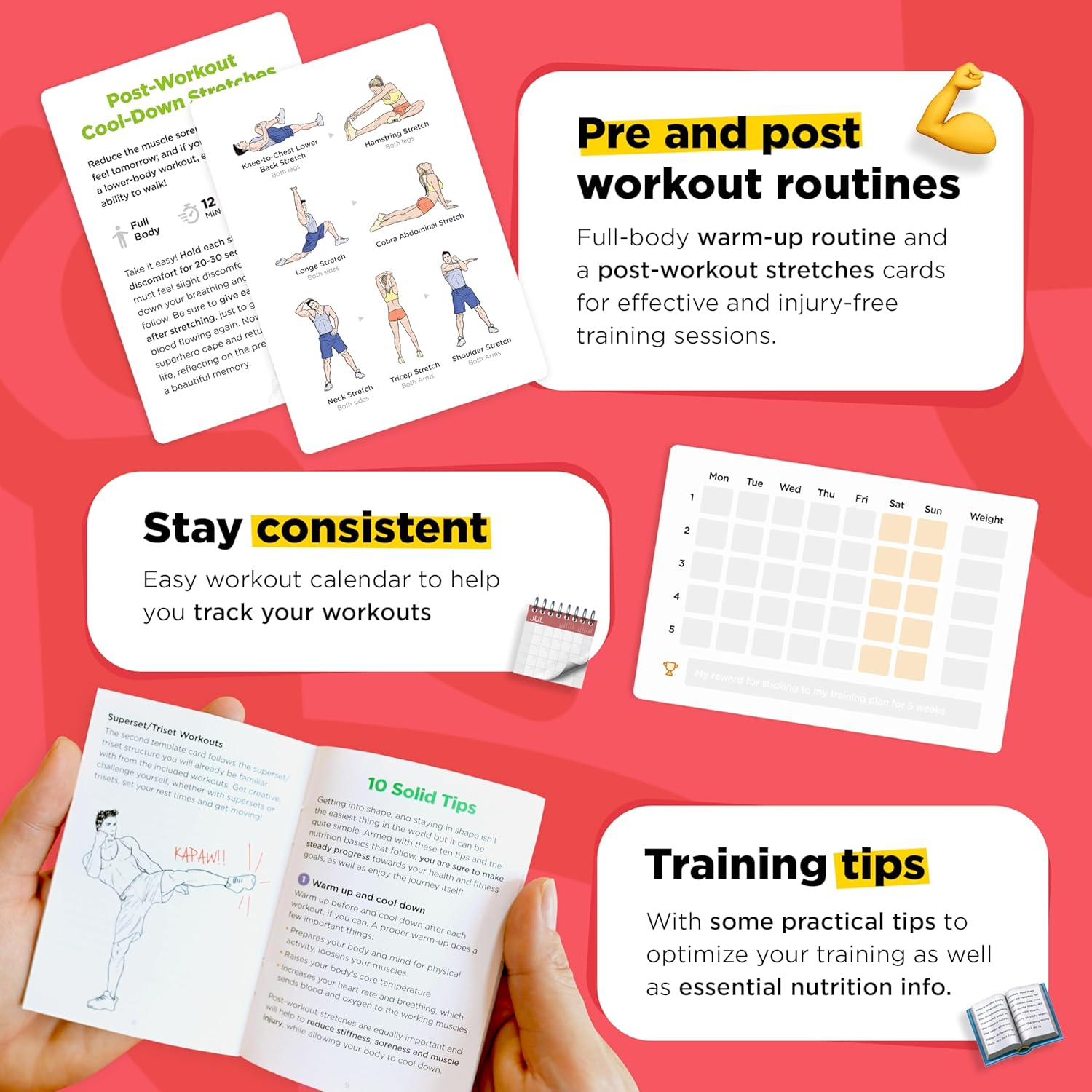 Workoutlabs Exercise Cards: Bodyweight &ndash; Premium Home Workout Cards Deck for Women and Men with 60 Exercises and 12 No Equipment Routines &middot; Premium Plastic Fitness Cards image number 3
