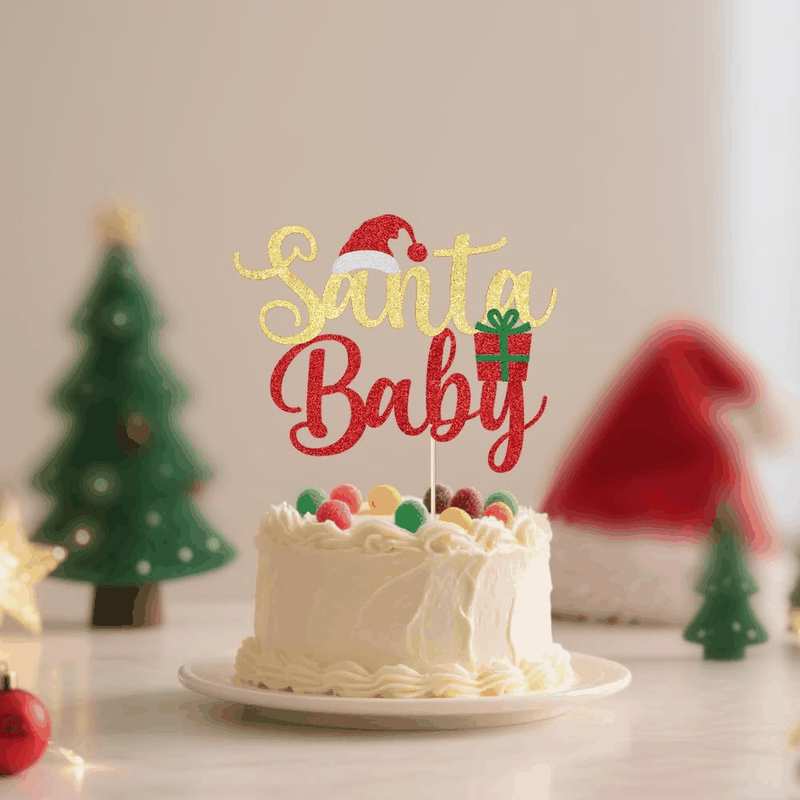 Merry Christmas Cake Topper, Happy New Year Party Cake Decorations, Children'S Christmas Theme Party Cake Decorations Supplies (BABY) image number 2
