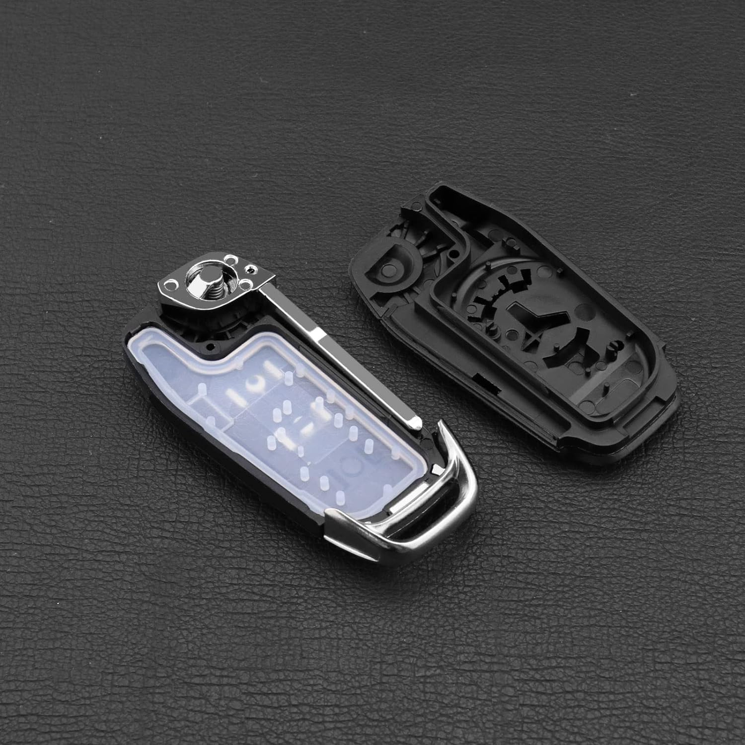 Ecsing 2 Button Remote Flip Key Shell Compatible with Ranger T6 2015-2019 Replacement Folding Remote Key Fob Case Cover Housing with Uncut Blade image number 3