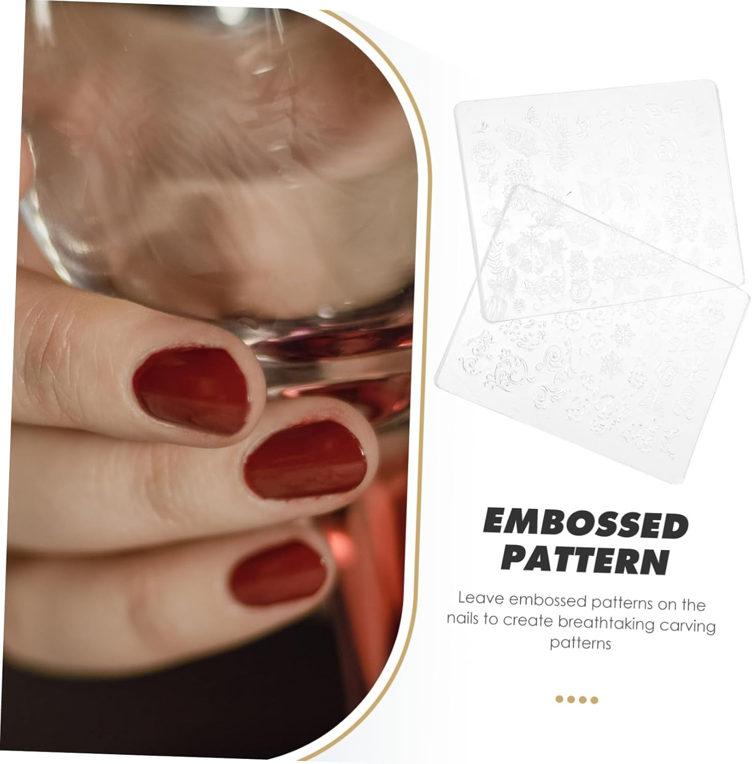 2Pcs Silicone Printing Template Nail Decor Templates for Spa Stamping Plates for Nail Art image number 3