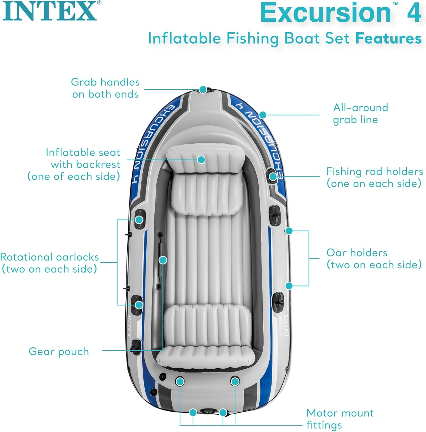 Intex Excursion 5 Boat Set Inflatable Boat image number 1