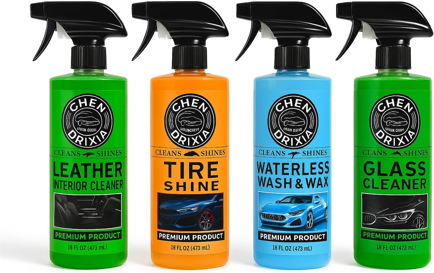 Complete Car Cleaning Kit &ndash; 4 Spray Set: Interior, Tyres, Glass & Waterless Wash &ndash; Aussie Auto Detailing Essentials (473Ml) image number 5