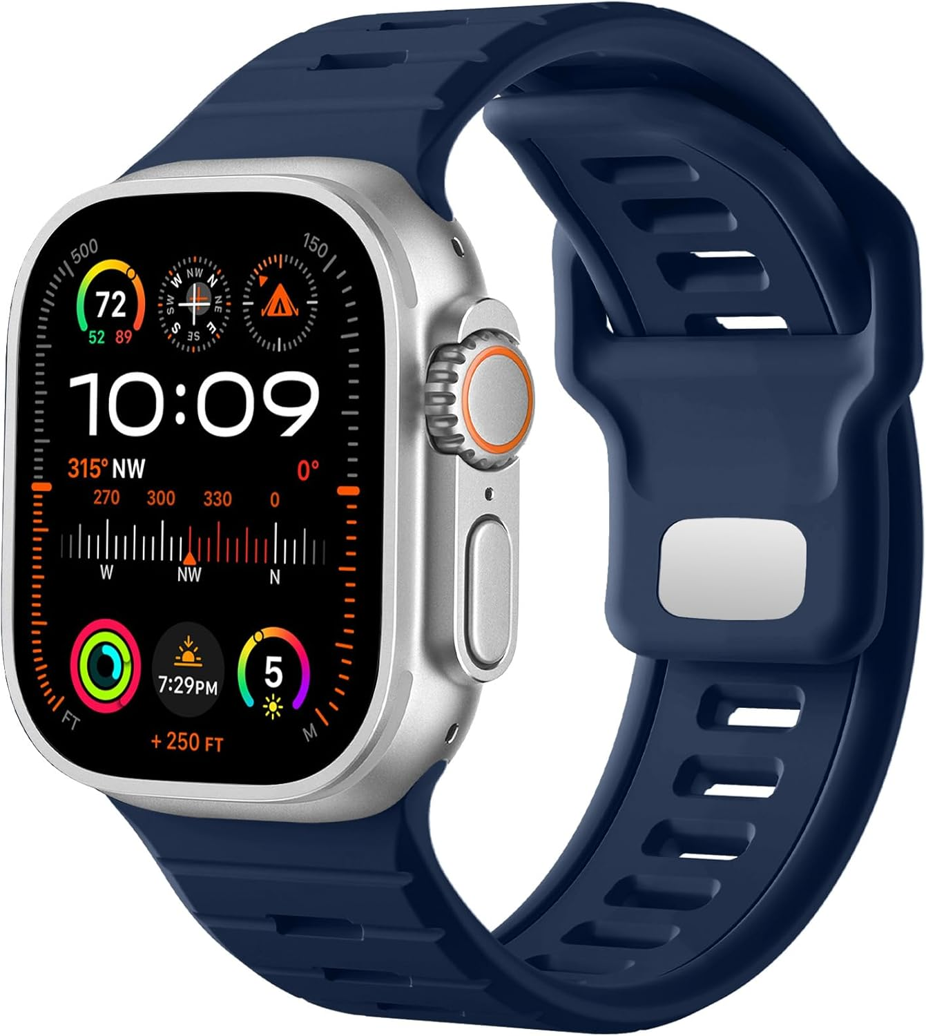 WJK Sport Bands Compatible with Apple Watch Ultra/Ultra 2 3 Band, Soft Silicone Sport Waterproof Replacement Strap for Iwatch Series 11 10 9 8 7 6 5 4 3 2 1 SE 49Mm 46Mm 45Mm 44Mm 42Mm, Multi Colors - Black/Gray image number 4