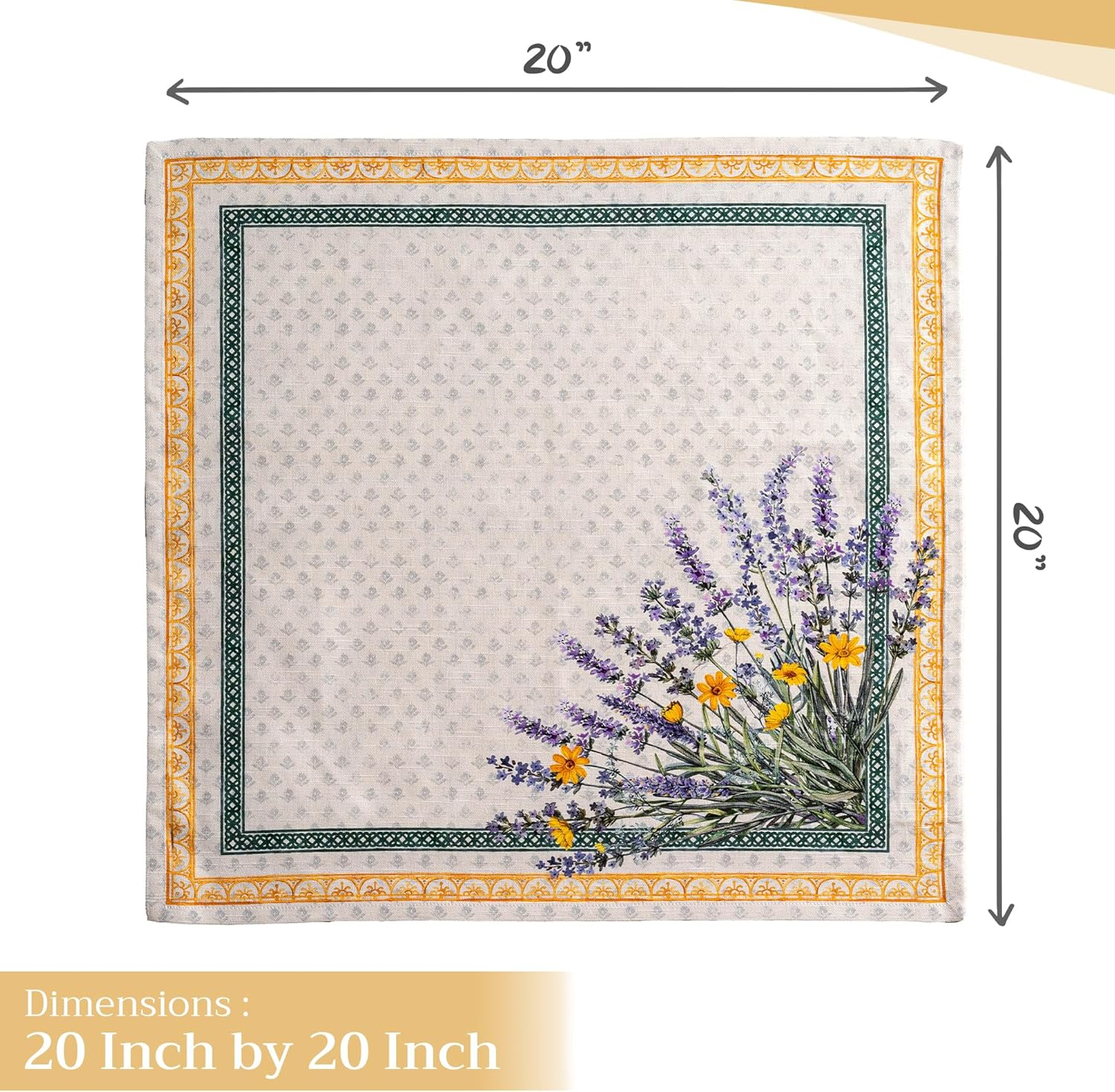 Maison D'Hermine Cloth Napkins Set of 4 100% Cotton Everyday Reusable Square Napkins Cloth Washable, Dinner, Party, Wedding, Restaurant, Spring/Summer (Fanny Lavender, 20" X 20") image number 2