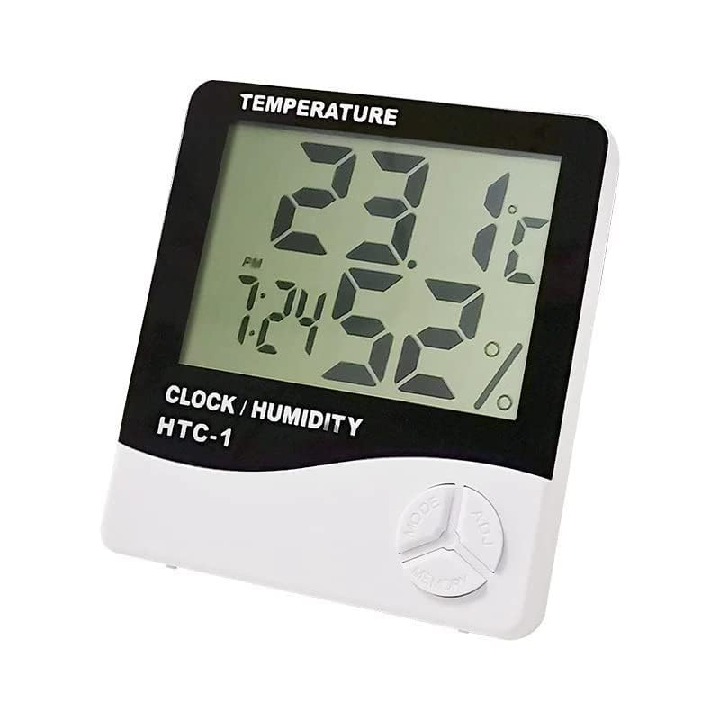 Digital Hygrometer Indoor Thermometer, Domestic Temperature Humidity Monitor Meter, Mini Hygrometer with Time & Alarm Clock image number 3
