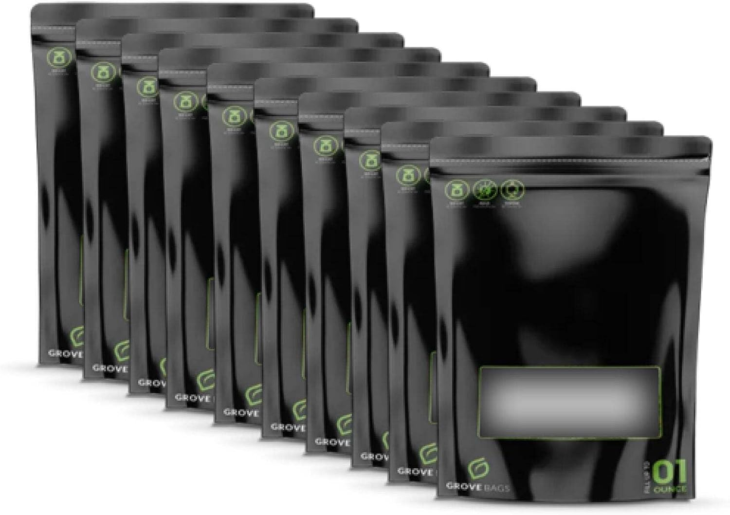 10X Windowed Resealable Grove Bags - Terploc Flower Herb Fresh Storage