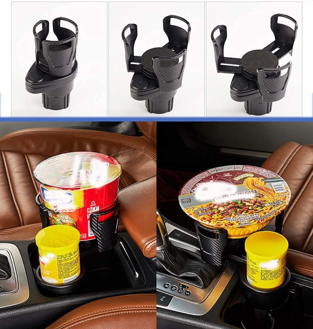 Universal Car Dual Cup Holder Adjustable Cup Stand,2 in 1 Multifunctional Car Cup Holder Expander Drink Can Coffee Bottles Adapter Stand with 360&deg;Rotating Base for Car/Marine/Caravan image number 6