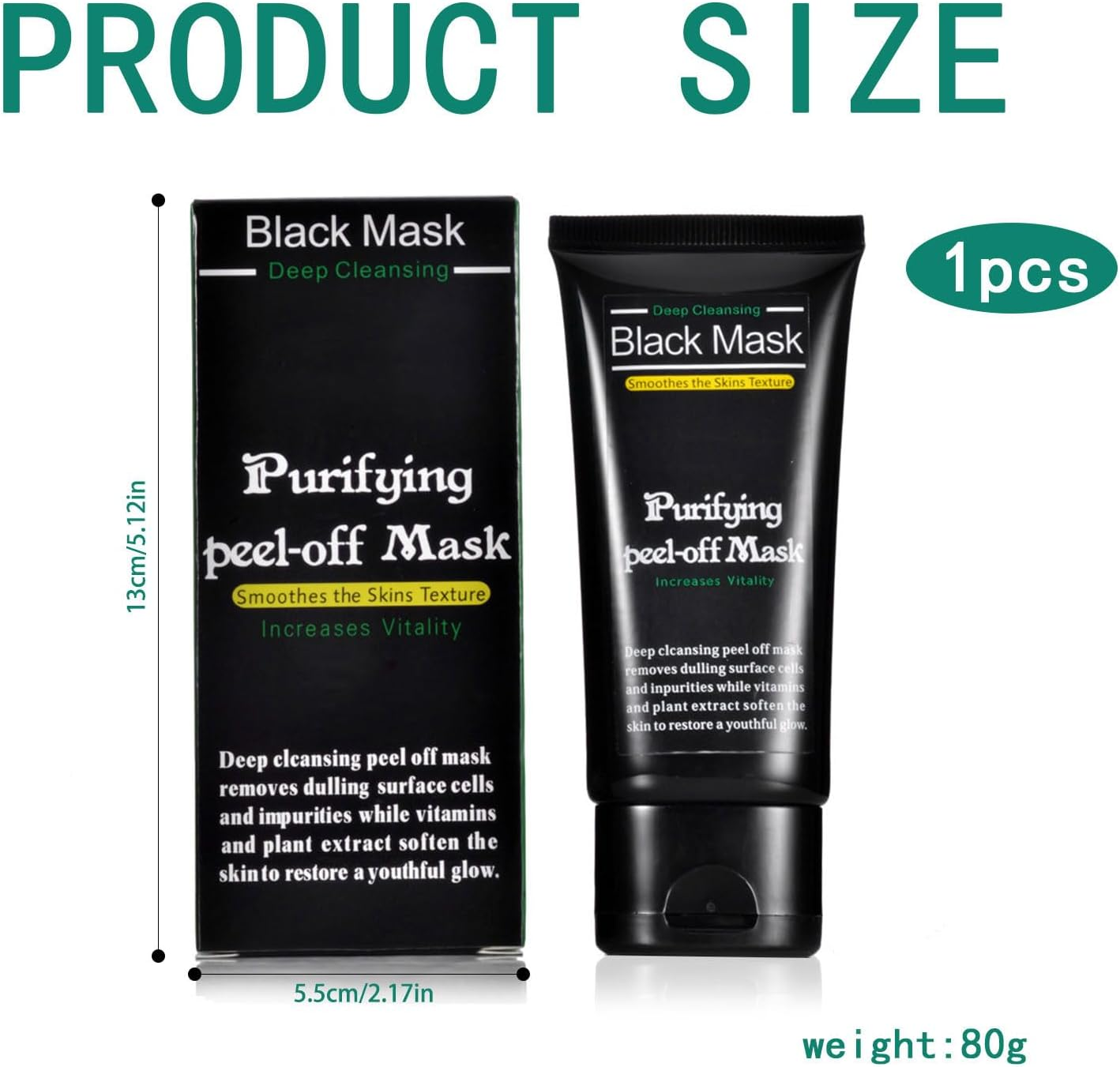 Blackhead Remover Mask, Activated Carbon Stripping Peel off Mask, Deeply Cleanses Face, Nose, Blackheads, Pores and Acne Blackhead Remover, Suitable for Both Men and Women and All Skin Types