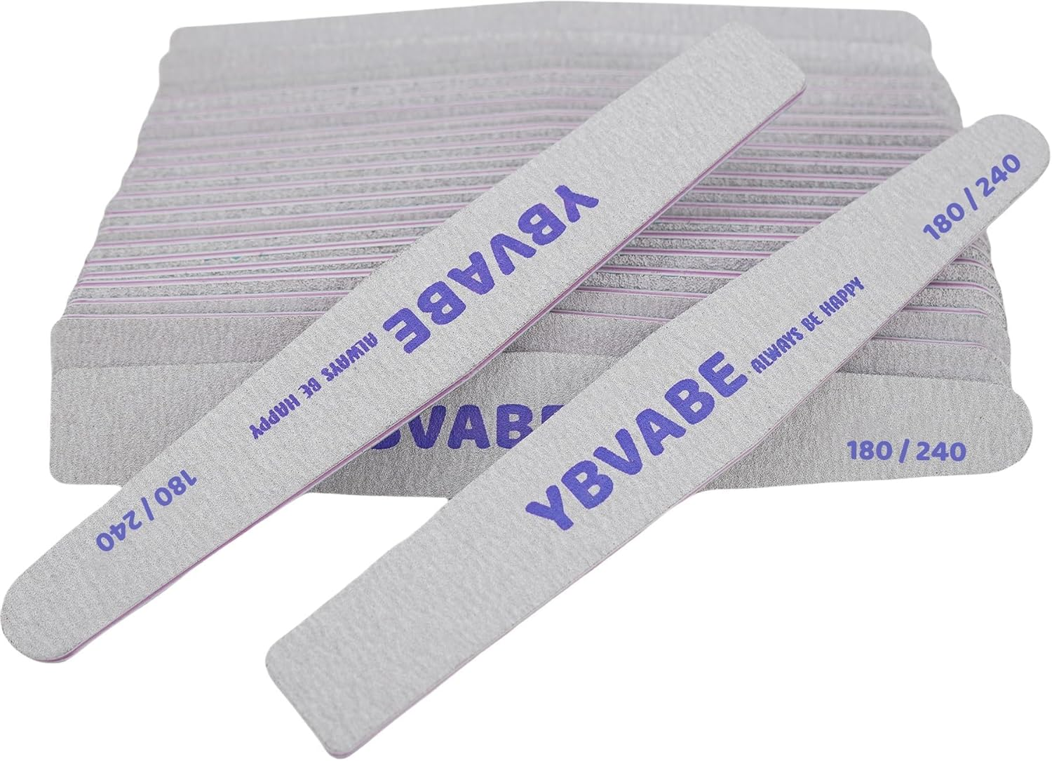 YBVABE Nail File, 12Pcs Nail Files180/240 Grit Double Sided, Premium Professional Salon Quality- Reusable Washable Emery Boards Manicure Tool for Nail Shaping, Dual Grit Manicure & Pedicure(Rhombus) image number 4