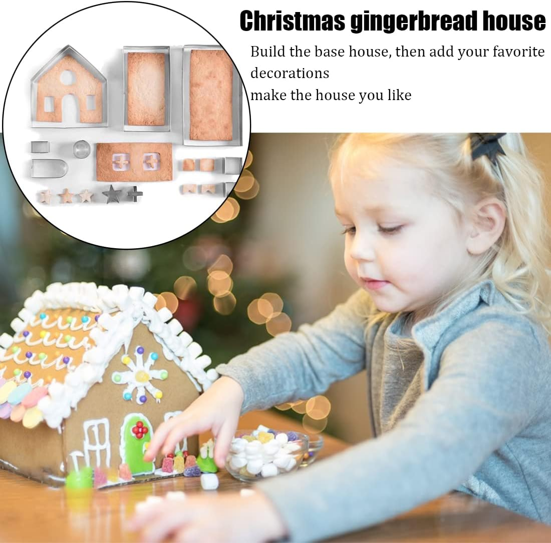 3D Christmas Cookie Cutters, 3D Cookie Cutters, Christmas Cookie Cutters, 3D Cookie Cutters, Gingerbread House, for Biscuits, Baking, Kitchen Accessories, Pack of 10 image number 2