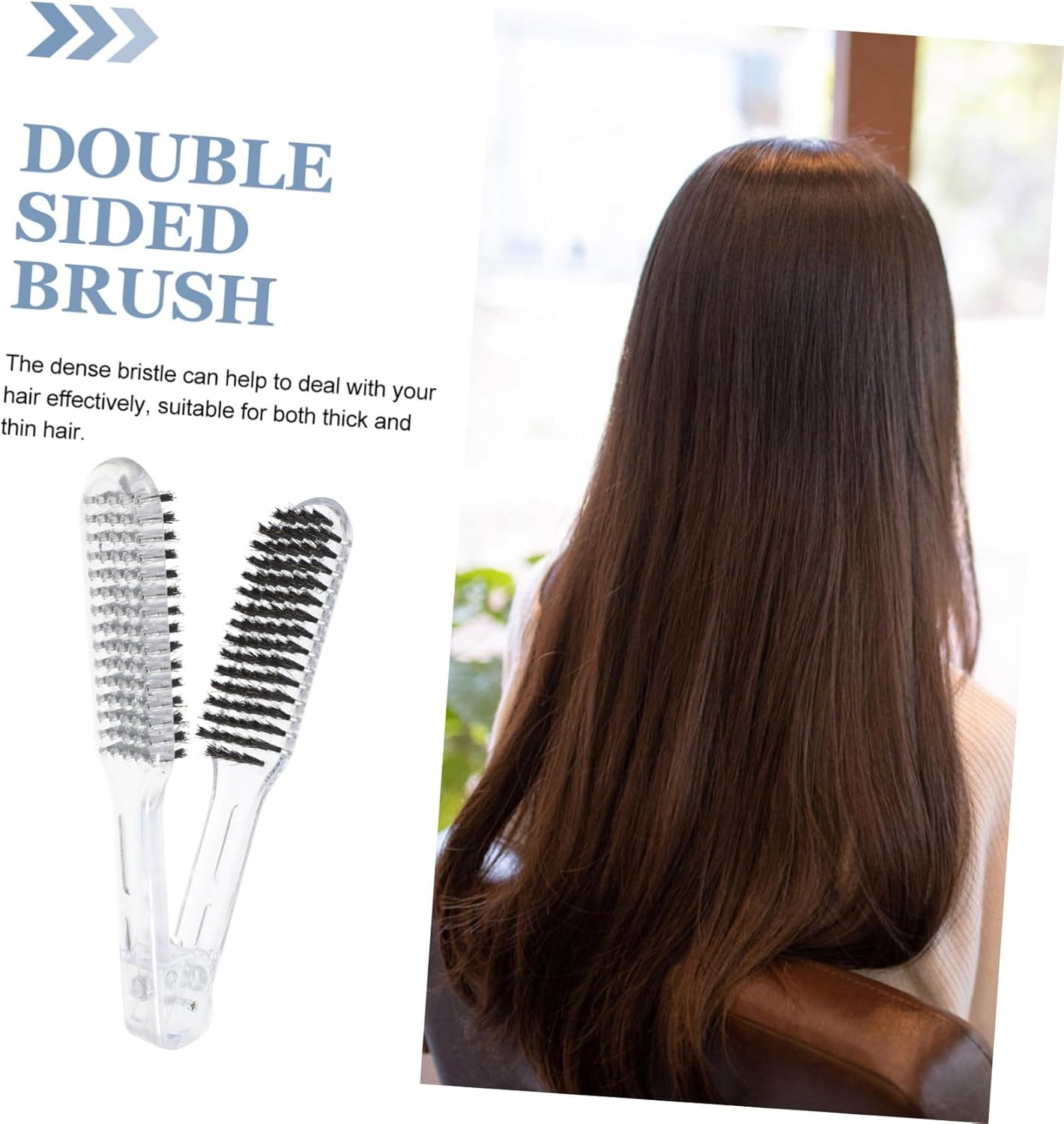 Outanaya Hair Straightener Comb Double Sided Brush V-Shaped Styling Hair Straightener Comb for Women at Home and Salon Use