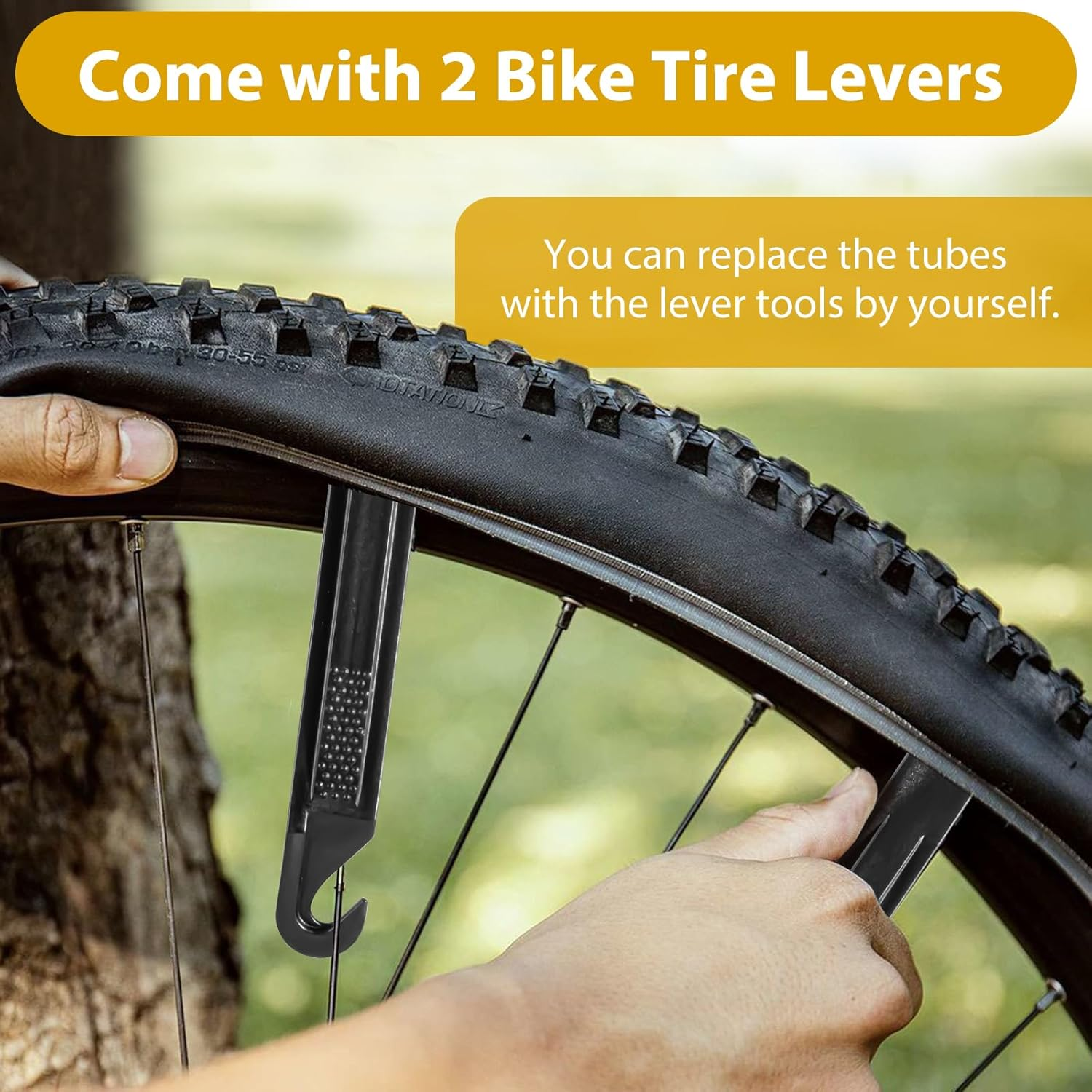 2 Pack 700 X 35-43C Road Bike Tubes, Bicycle Tube Compatible with 700 X 35C/36C/37C/38C/39C/40C/41C/42C/43C Bike Tire, Butyl Rubber Inner Tube with 2 Tire Levers for Road Bike image number 5