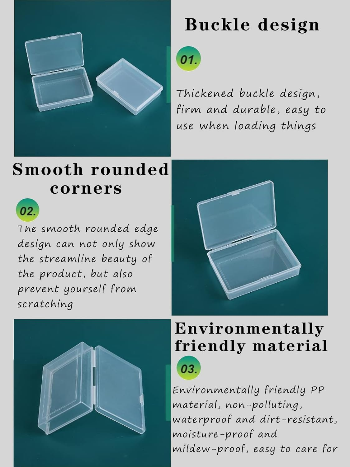 18 Pcs Clear Plastic Playing Card Boxes Snaps Closed Poker Gaming Playing Card Deck Cases Holder Plastic Storage Box Clear Trading Card Box Plastic Card Storage Organizer for Bank Business Card