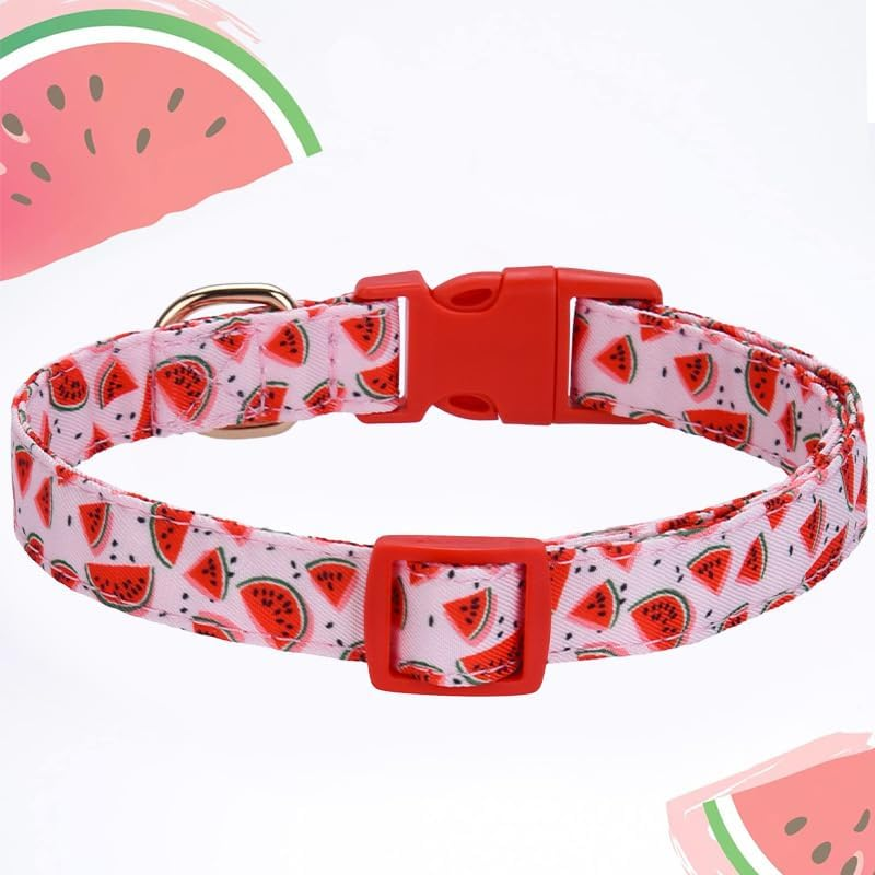 Dog Collars with Buckle Adjustable for Cute Female Boy Dogs,Special Soft and Fancy Dog Pet Collar with Flower Design for Small Medium Large Dogs (Red, M Width 2.0 Adjustable 31-50Cm) image number 1