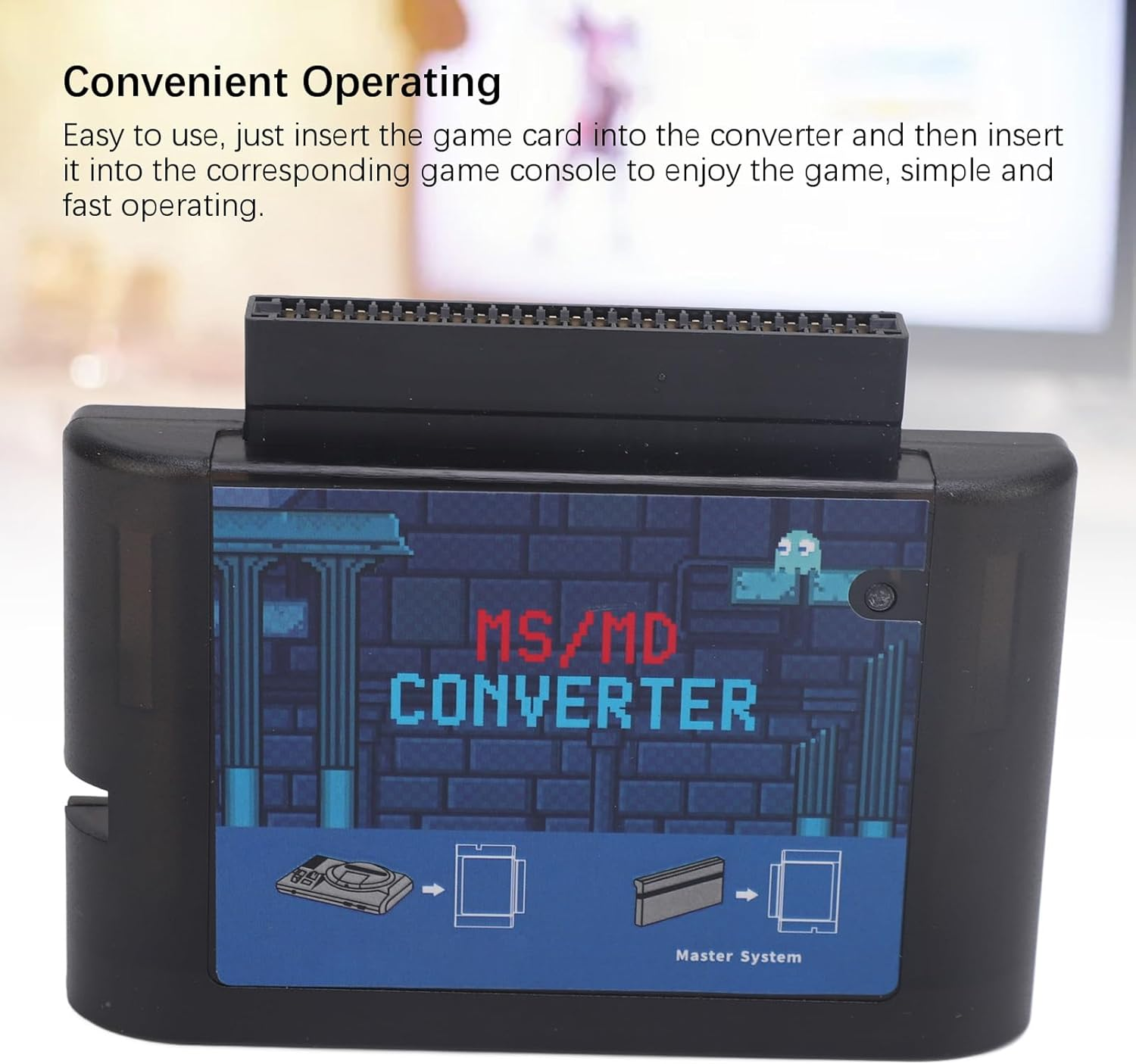 MS to MD Game Card Adapter for Retron 5 3 2, MS to MD Game Video Converters for Mega Drive for Genesis, MS to MD Game Burner Card Converter Enriched Gaming Experience (Black Transparent) image number 5