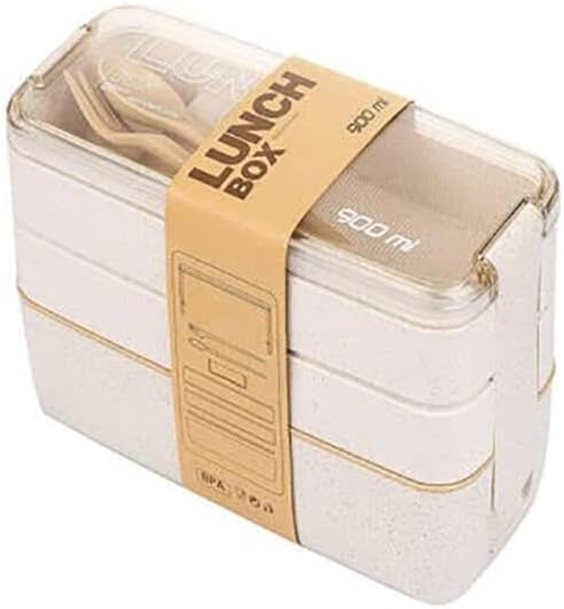 AIMALL Bento Box 3-Layer Students Lunch Box Eco-Friendly 900Ml Food Container, for Kids & Adults