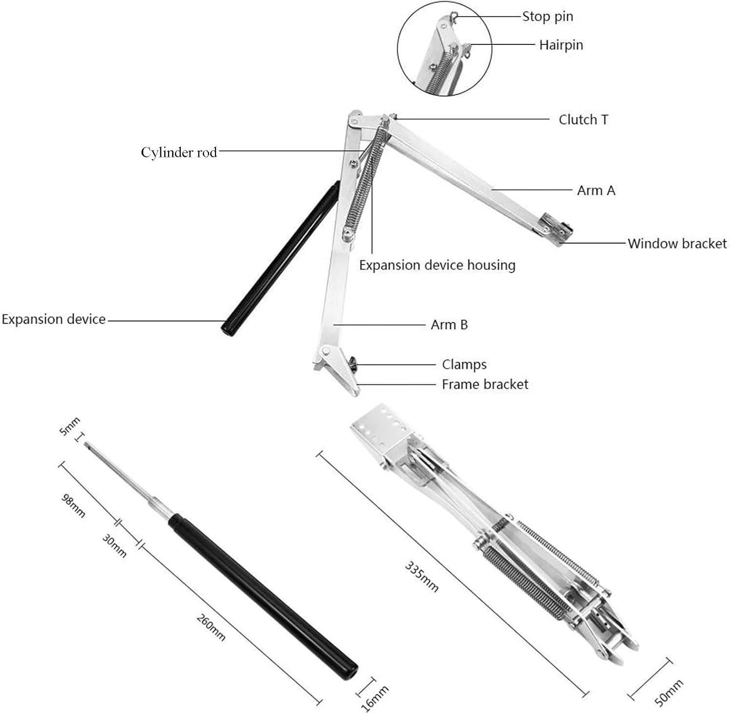 2 Pcs Automatic Greenhouse Window Opener Auto Vent Opener Roof Vent Opener Auto Vent Kit Solar Heat Sensitive Agriculture Gardening Tools and Supplies (Dual Spring Lifts 15 Lbs) image number 4