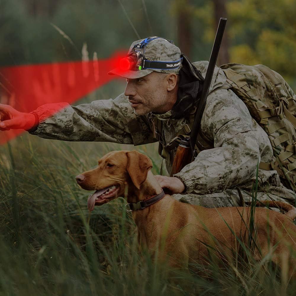 Hunting Red Light Headlamp Zoomable LED Headlight with 3 Lighting Mode and Water Resistant for Running Camping Hiking Reading. image number 5