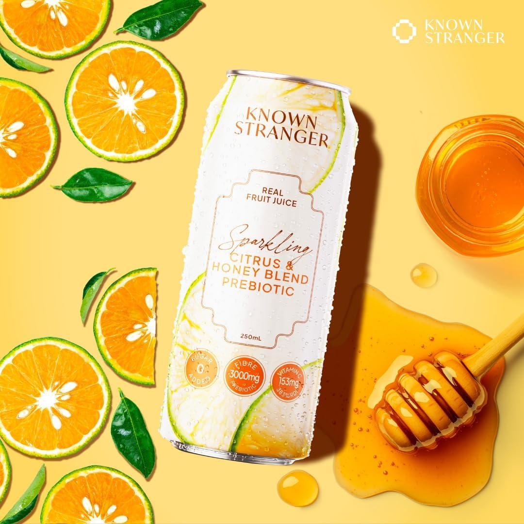 Known Stranger Prebiotic Sparkling Juice | Mixed Pack | 24 X 250Ml Can. 6 Flavours X 4 Cans Each, Guava Squeeze, Passionfruit Bliss, Mango Moment, Watermelon Rush, Custard Apple Fizz, Citrus & Honey image number 3