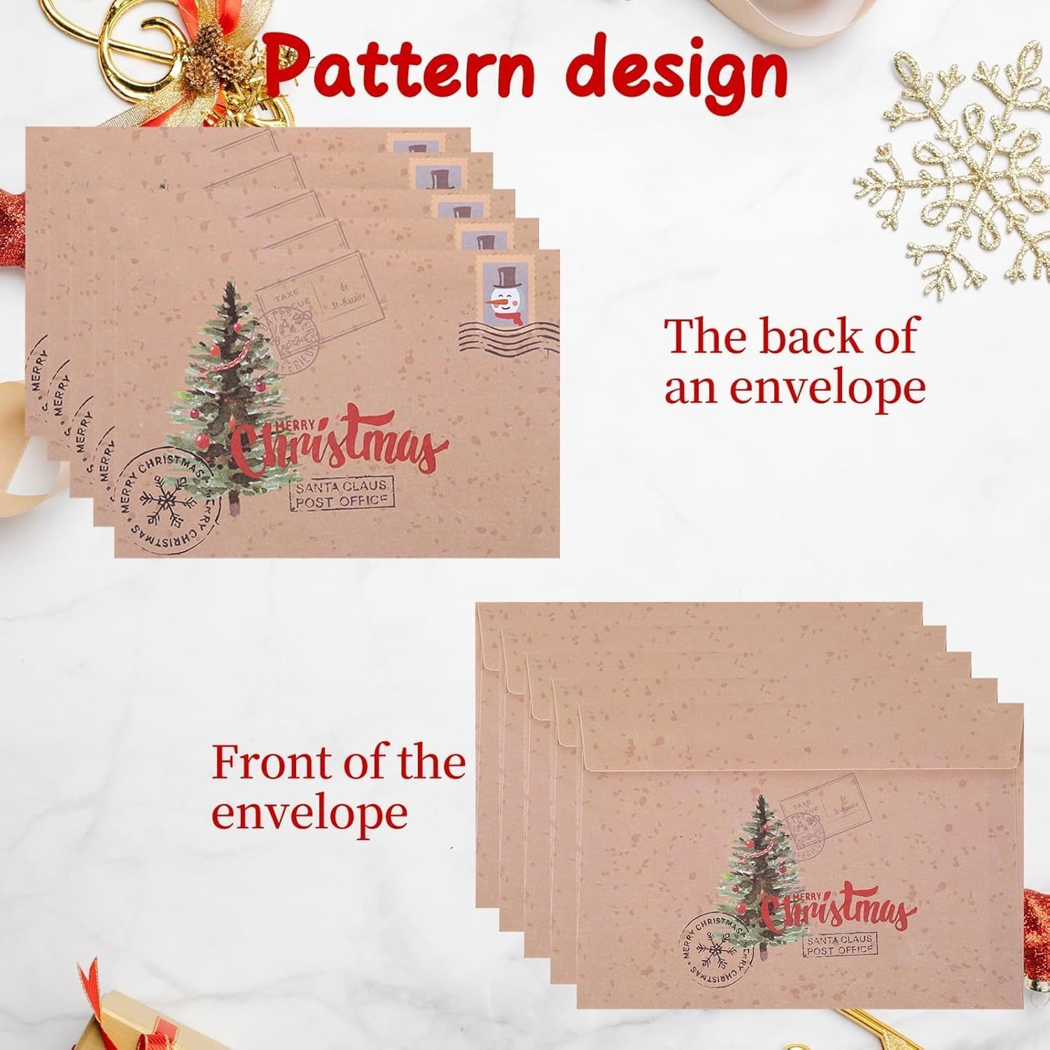 20Pcs Christmas Cards and Envelopes Set, 10Pcs Christmas Tree Greeting Card, 10Pcs Envelopes, Vintage Xmas Cards Blank, Christmas Postcards, for Holiday New Year Christmas Day Wishes Cards Gifts image number 2