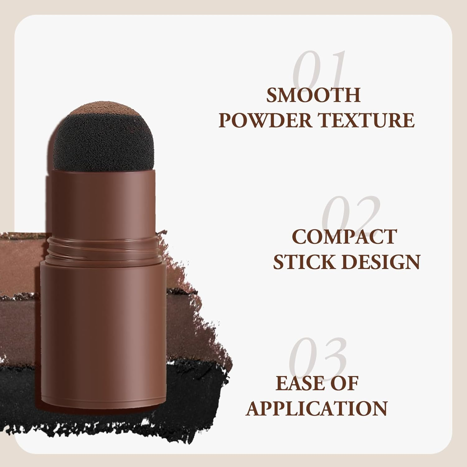 Boobeen Root Touch up Powder Stick, Hair Powder Root Concealer for Gray Hair, Hairline Powder Root Cover up for Thinning Hair - Black image number 6