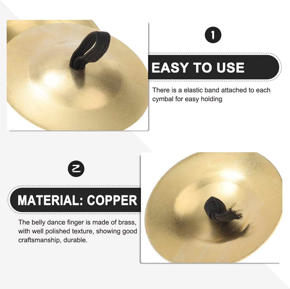 5 Pairs Finger Cymbals for Durable Percussion Instruments for Belly Dancing and Stage Performances Safe and Fun image number 6
