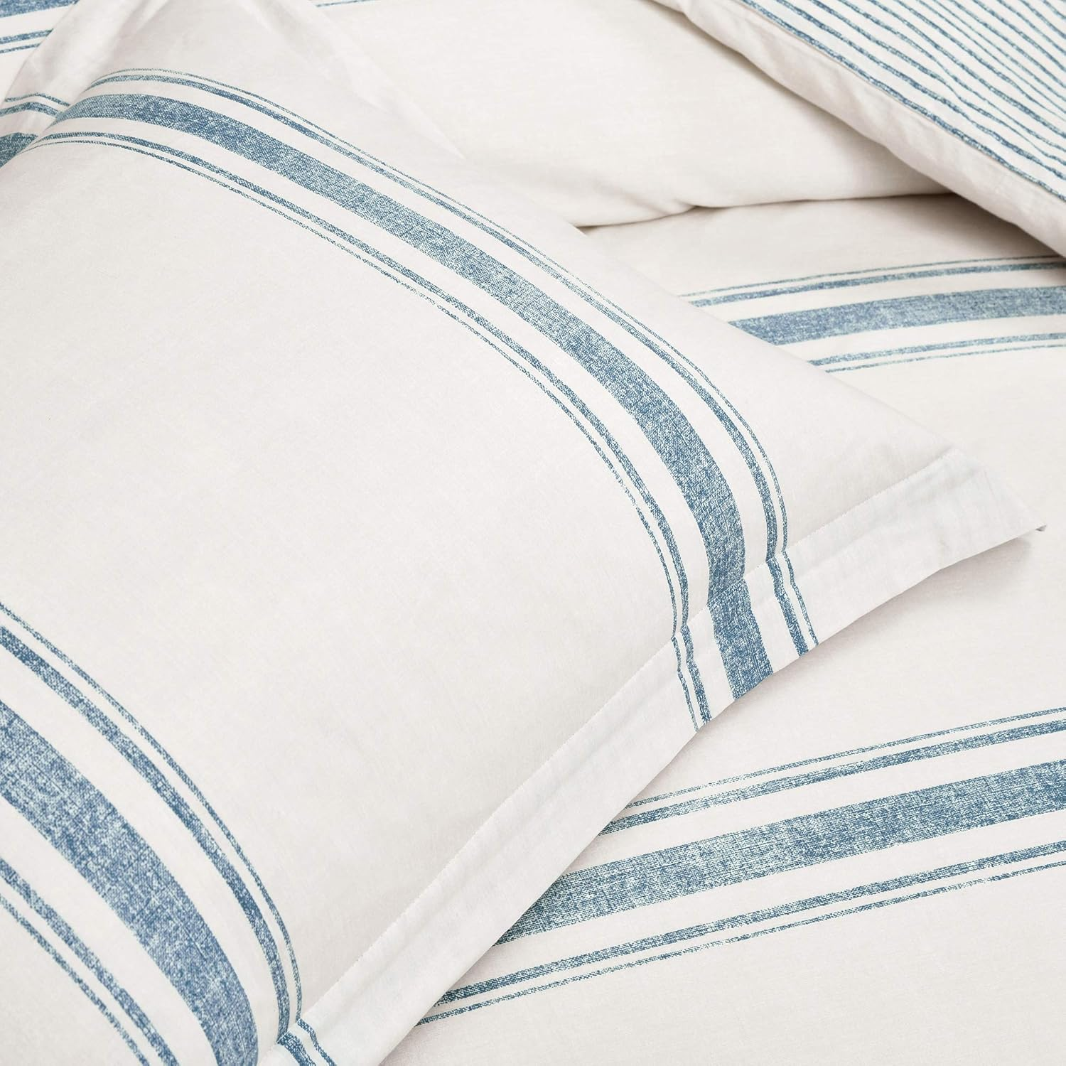 Lush Decor Comforter Farmhouse Stripe, King, Blue image number 4