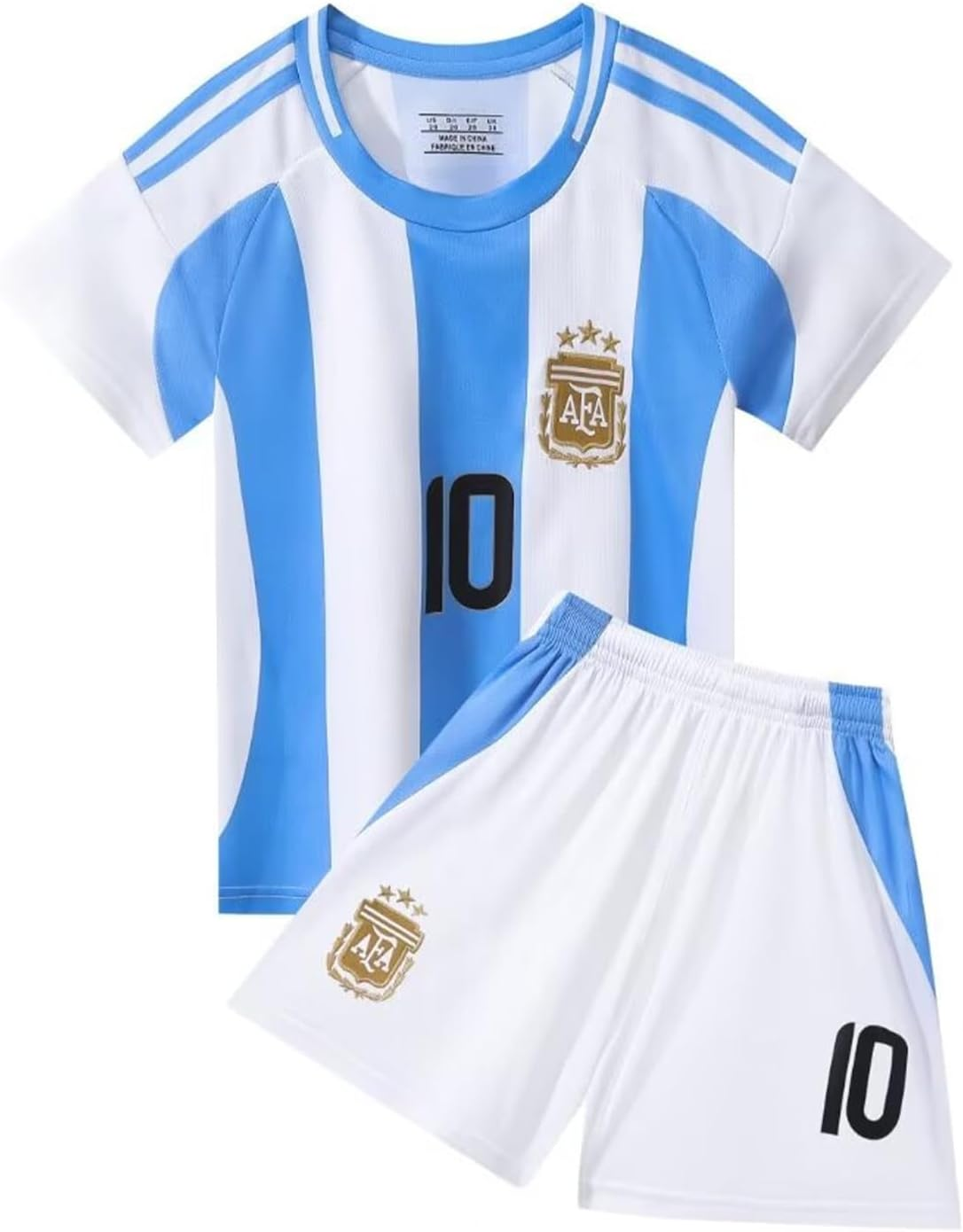 Soccer Jersey for Youth, Football Sportswear Uniforms Suit with Socks, Fans Gift T-Shirt (Big & Tall, White, 7-8 Years) image number 1
