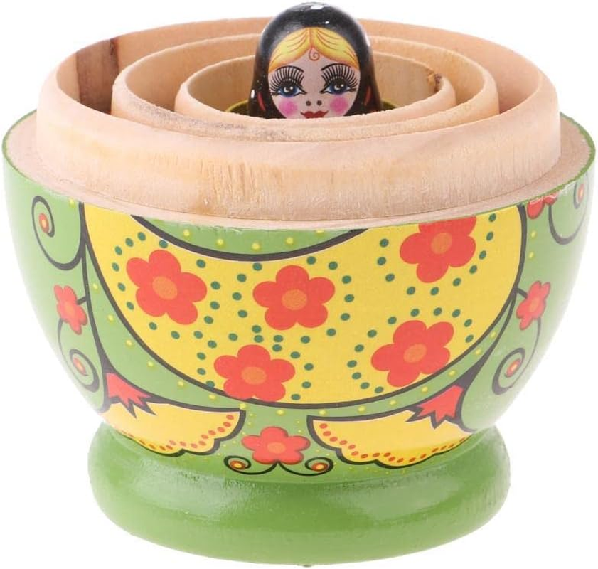 5Pcs Wooden Russian Nesting Doll Matryoshka Toys image number 2