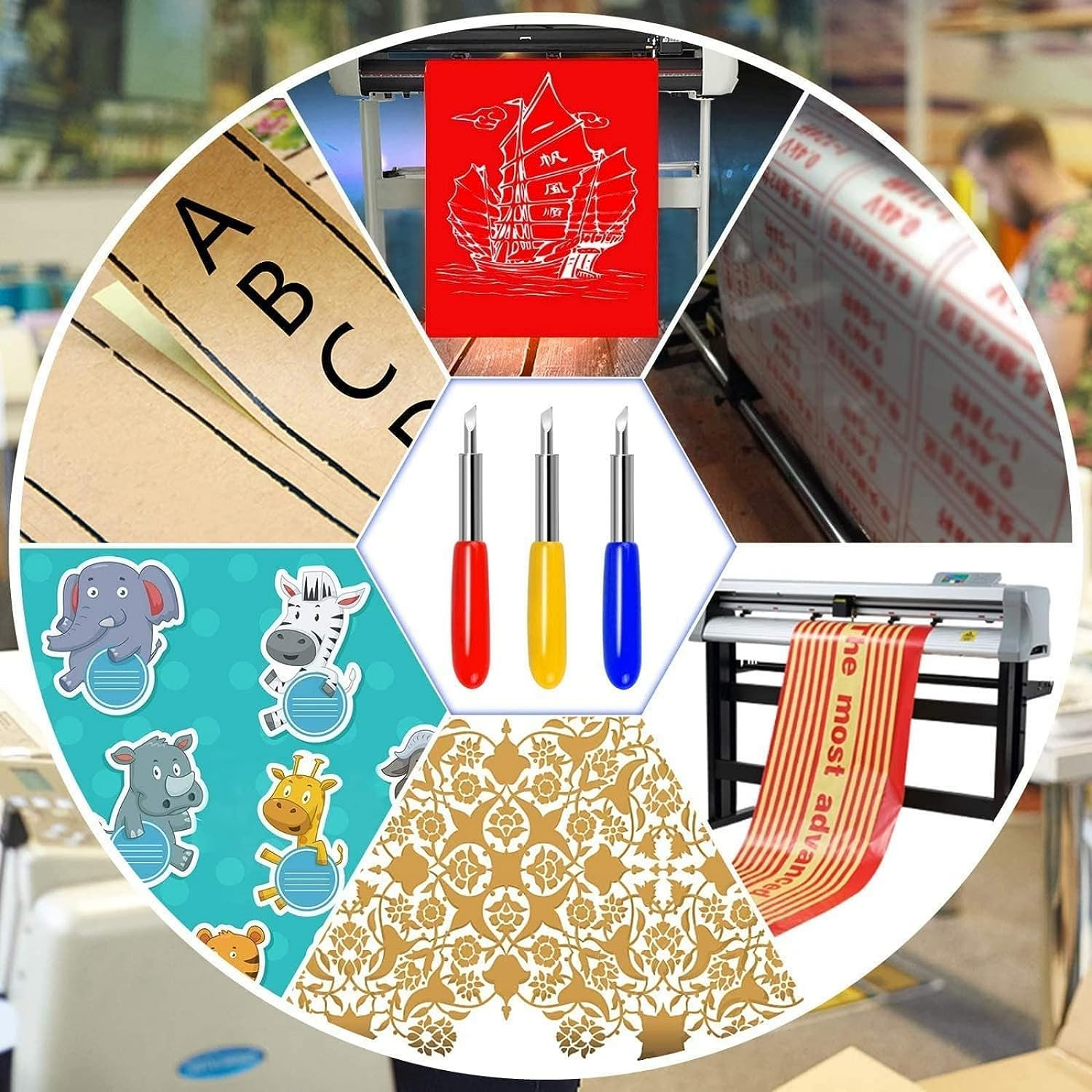 40 PCS Replacement Blades for Cricut Explore Air 2 - Cut Vinyl and Fabric with 20P 45&deg;, 10P 30&deg;, and 10P 60&deg; Blades image number 1