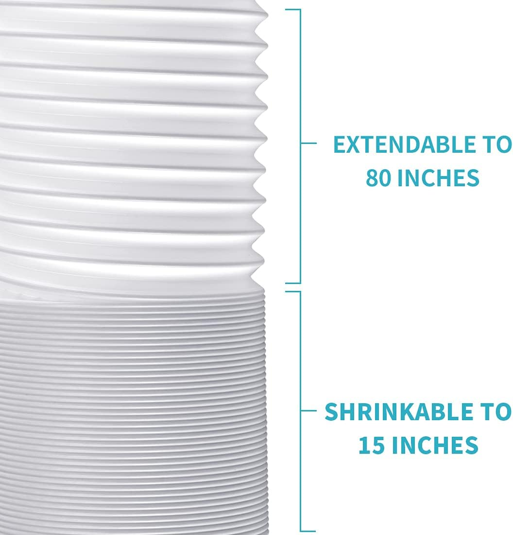 80" Length 5.9 Inch Diameter Portable Air Conditioner Hose, AC Exhaust Hose Anti-Clockwise Thread Air Conditioner Parts Compatible with Haier, Delonghi and More (Anti-Clockwise 5.9 Inch) image number 5