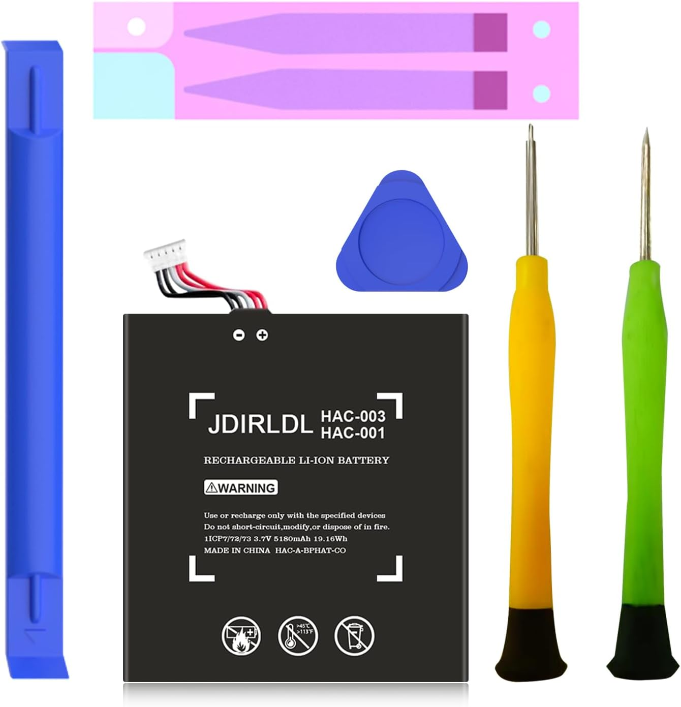 Battery for HAC-003, [2025 Upgraded] 5180Mah Replacement Battery for Nintendo Switch 2017 Game Console HAC-001 HAC-A-BPHAT-C0 HAC-S-JP Internal Battery image number 6