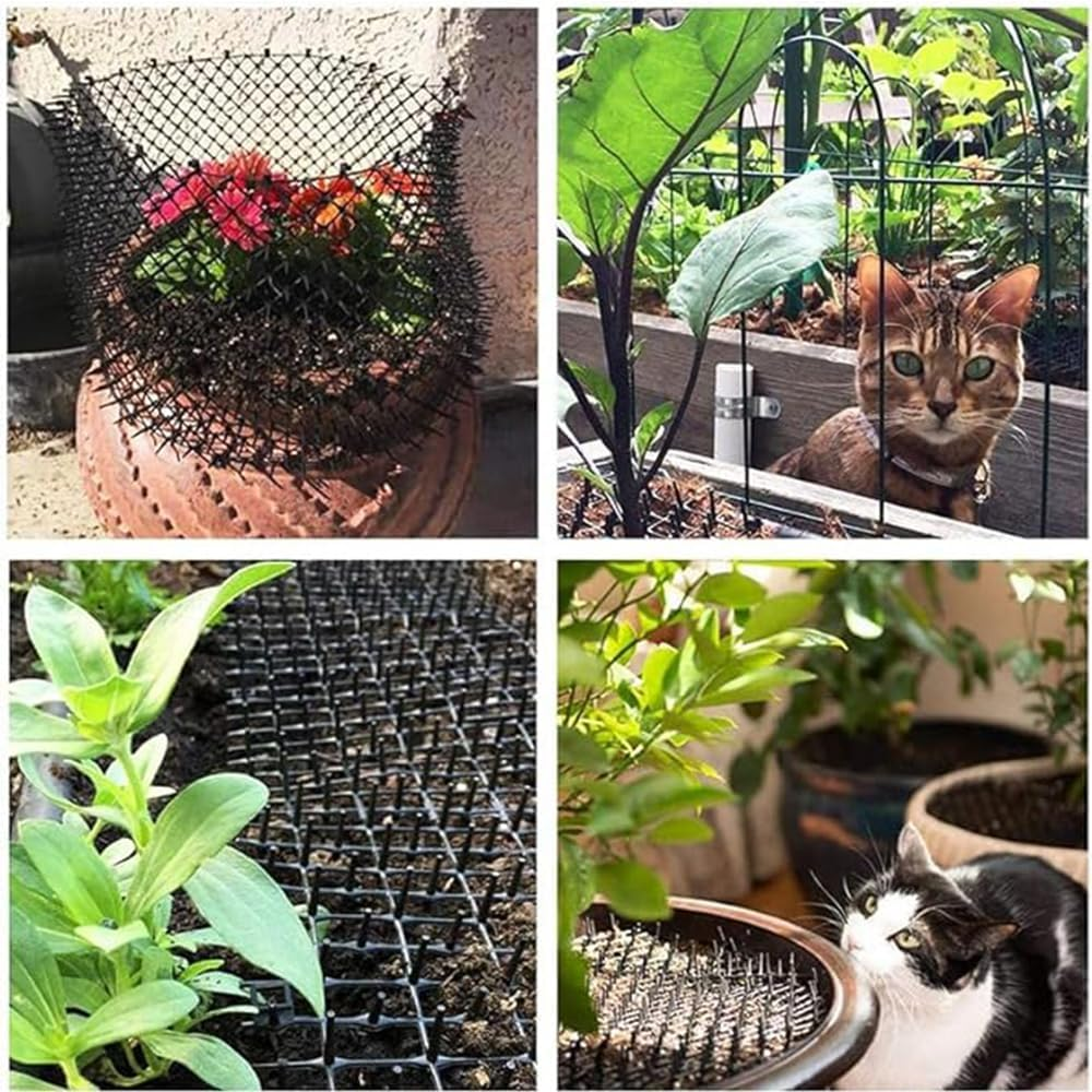 Cat Deterrent Scat Mat, 12 Pack Cat Spike Mat, Anti-Cat Network Cat Strips, 15X20Cm Cat Deterrent Mat for Indoor and Outdoor with 12 Staples 20 Cable Ties image number 1