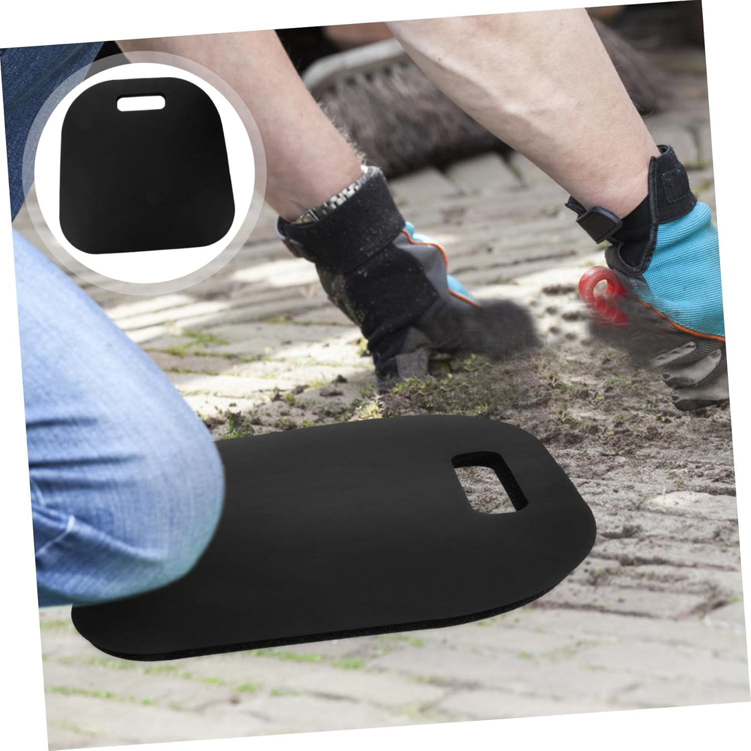 Yardenfun Portable Outdoor Kneeling Mat for Gardening Black 33X32X2Cm Soft Cushioned Garden Pad for Comfort during Weeding Planting and Repair Work image number 1