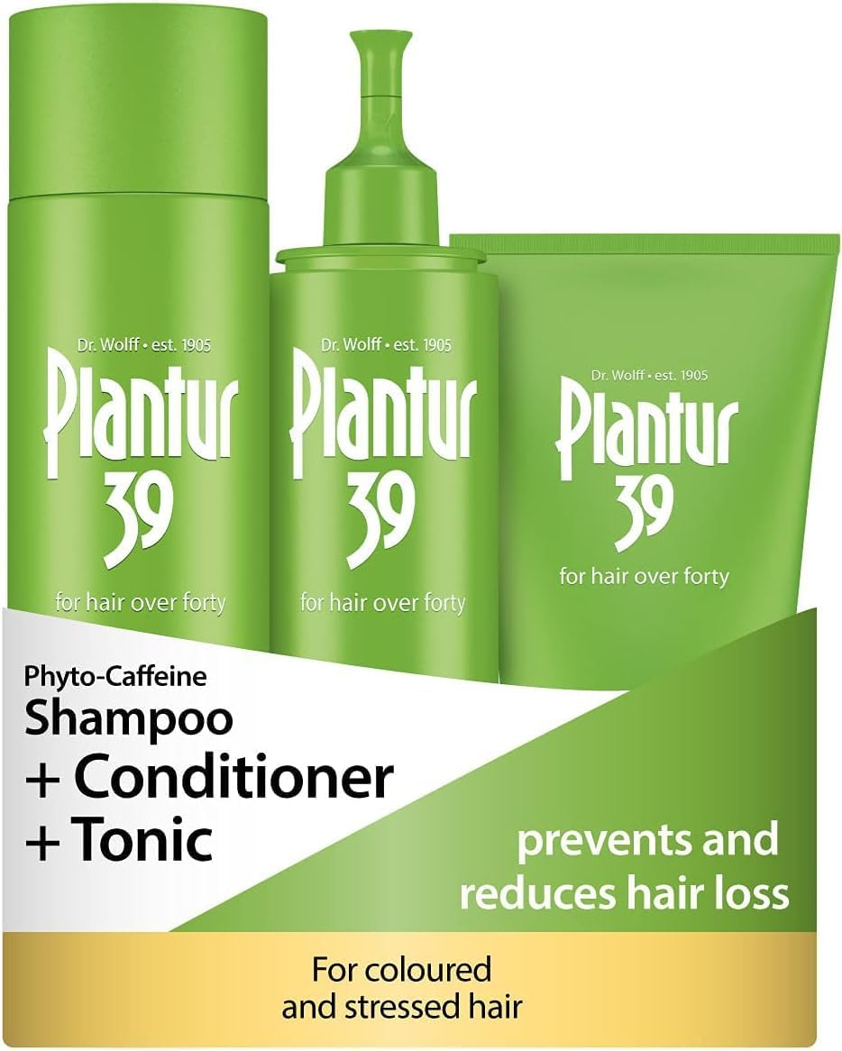 Plantur 39 Caffeine Shampoo Conditioner and Tonic | for Coloured and Stressed Hair | Unique Formula Supports Hair Growth | 250Ml Shampoo | 150Ml Conditioner | 200Ml Tonic image number 1