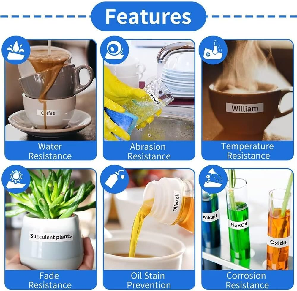 Fimax 4 Packs Tz-231 Tze-231 Label Tape Compatible for Brother P Touch Label Refills, Black on White 0.47'' X 26.2Ft (12Mm/8M),Replacement for Brother Label Maker PT-H105 PT-H107B PT-P300BT image number 1