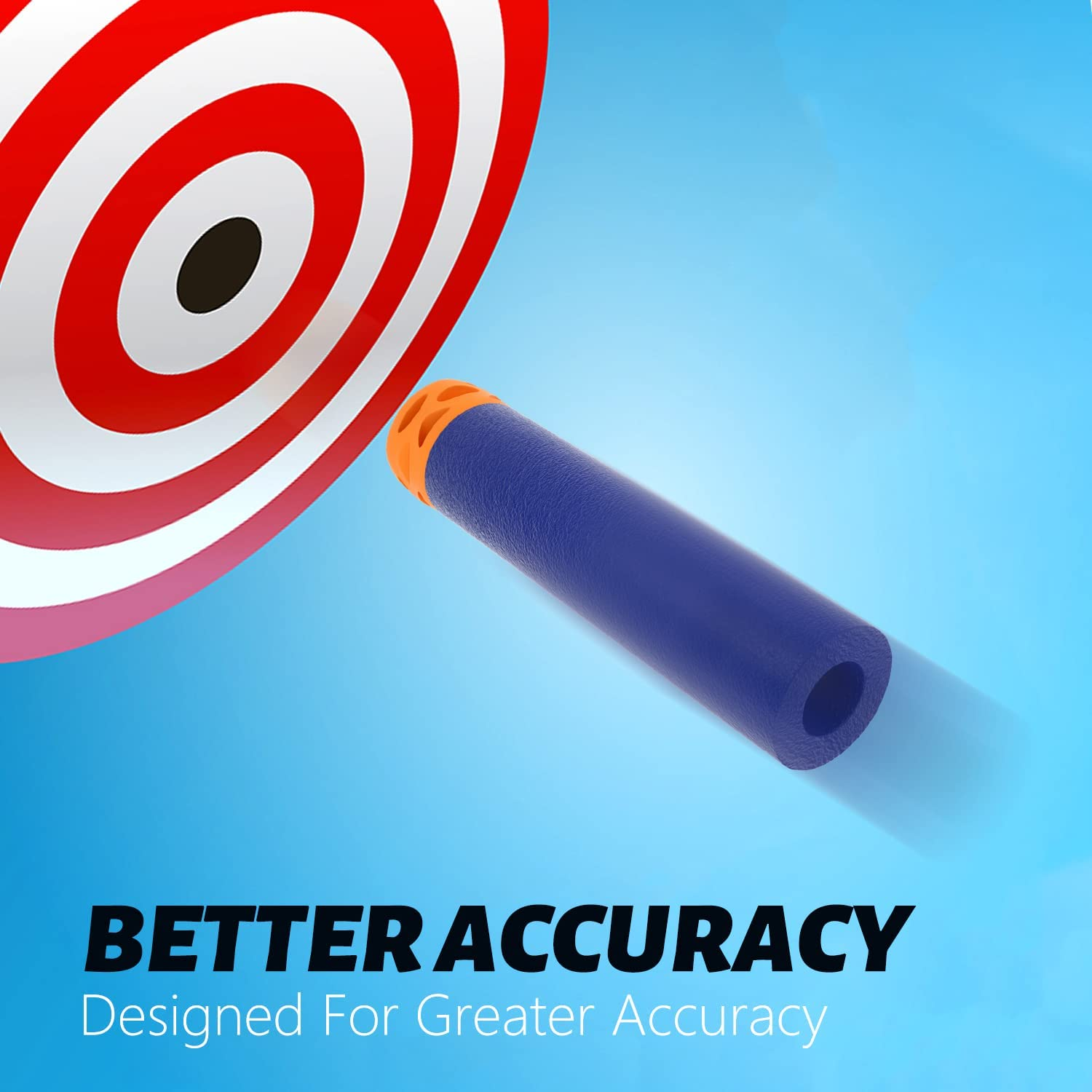 EKIND 200 Pcs Waffles Darts Refill Pack Foam Bullet Compatible for NERF N-Strike Series Blaster (Mix Color) image number 1