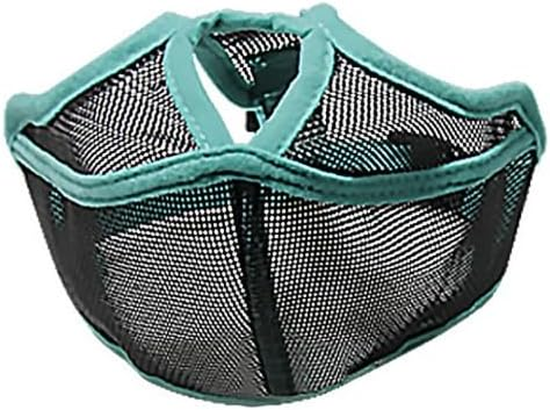Short Snout Dog Muzzle, Won&rsquo;T Cover Forehead Bulldog Muzzle Adjustable Breathe Mesh, anti Bitting Chewing Barking (Green, XL)